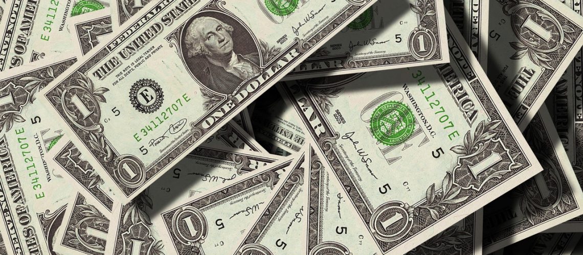 Pile of dollar bills