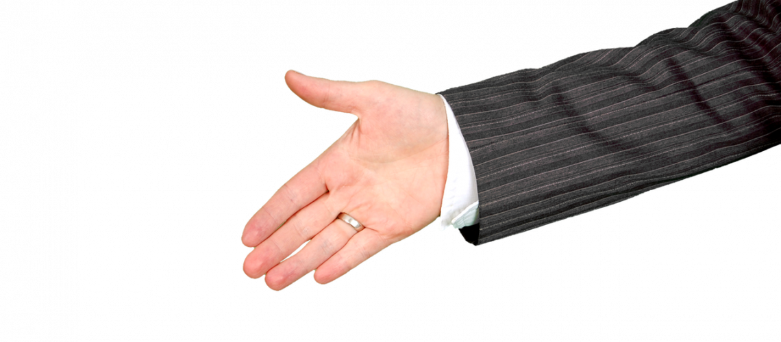 hand extended welcome gesture